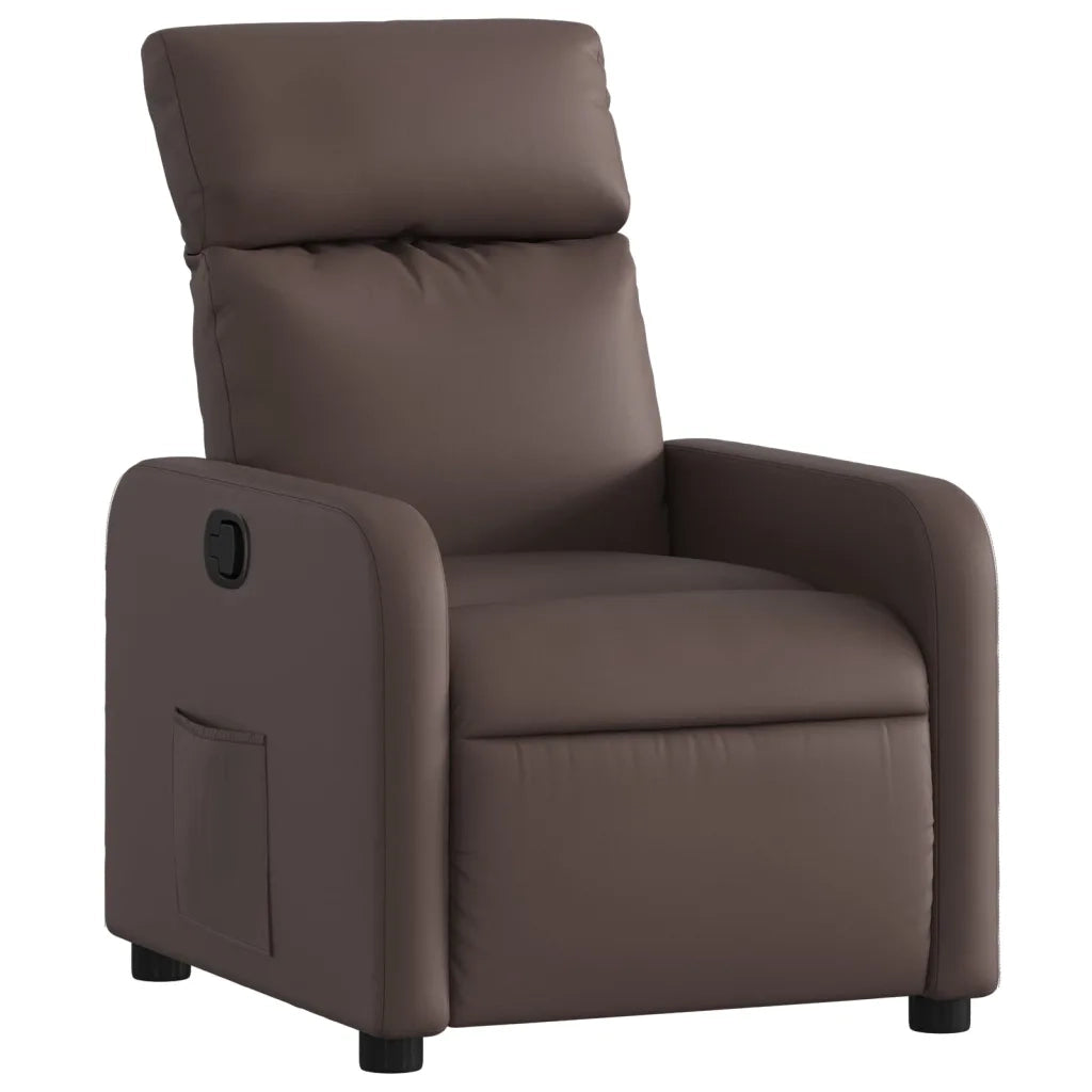 Poltrona | Sedia Relax Reclinabile Marrone in Similpelle