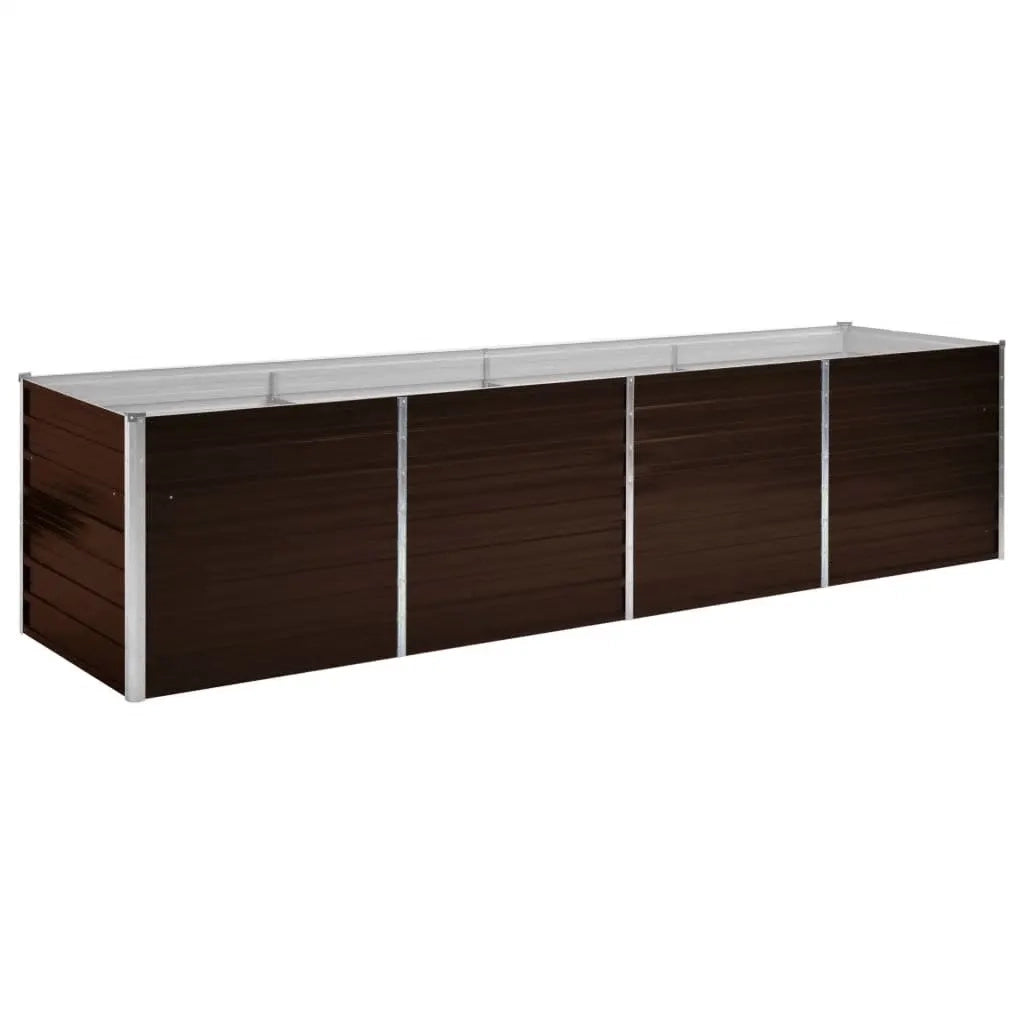 Letto Rialzato Giardino Marrone 320x80x77 cm in Acciaio Zincato 45715