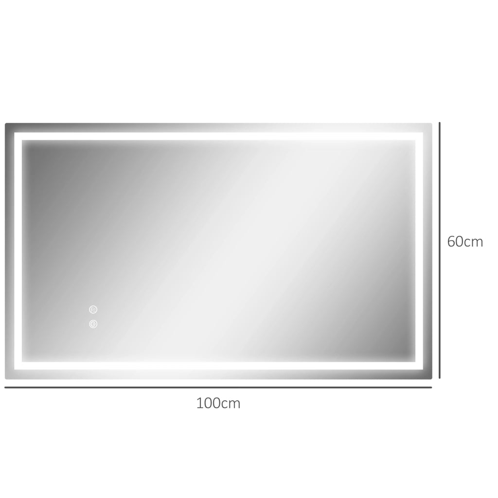 Specchio da Bagno LED con Antiappannante ¨C Minimal ¨C 100x60 cm