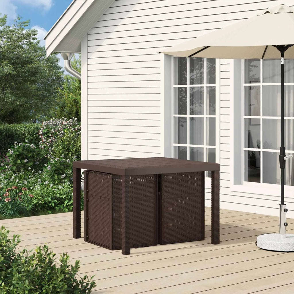 Sedie da pranzo da giardino 2 pcs Marrone PP 899962