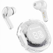 Trade Shop - Auricolari Bluetooth 5.3 Trasparenti Ultrapods Pro Con Cofanetto Di Ricarica Led - Bianco