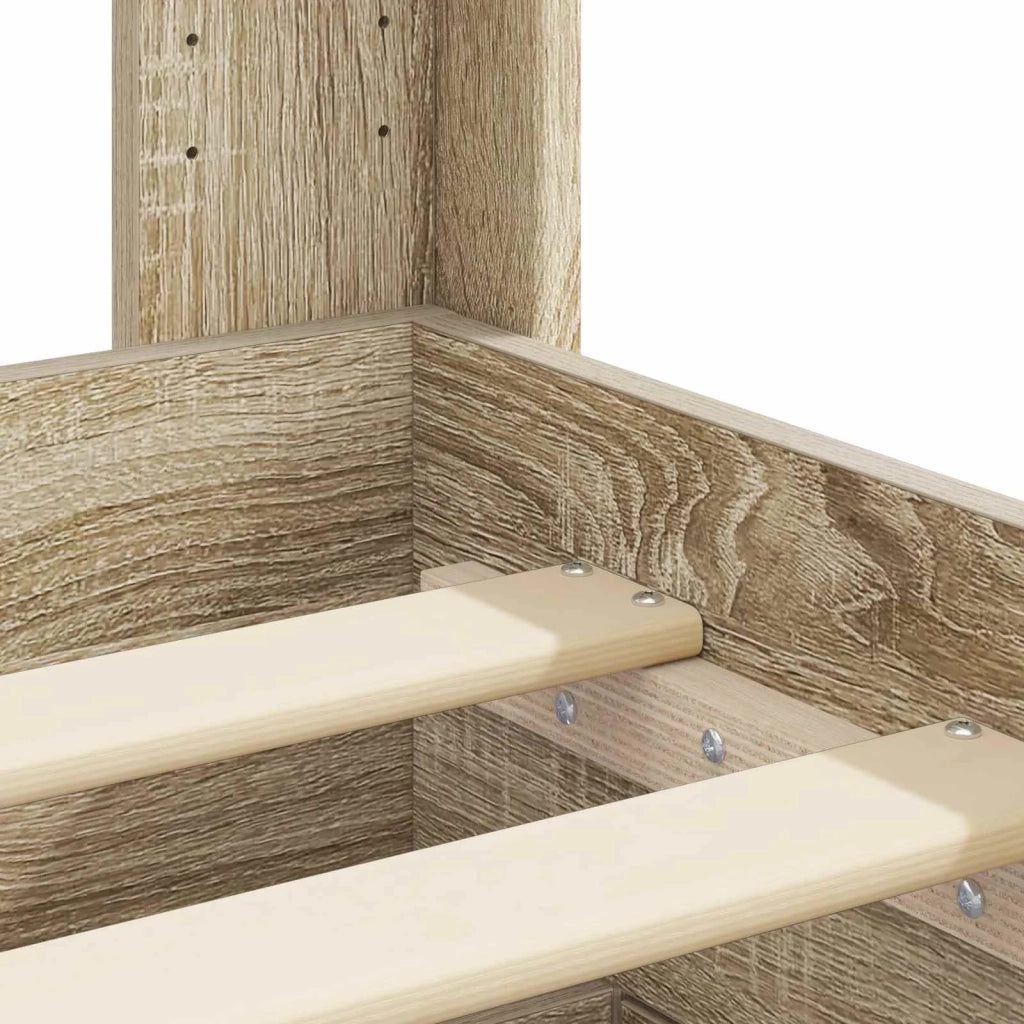 Struttura del letto con stoccaggio e testata-Giroletto con contenitore Rovere Sonoma 974855