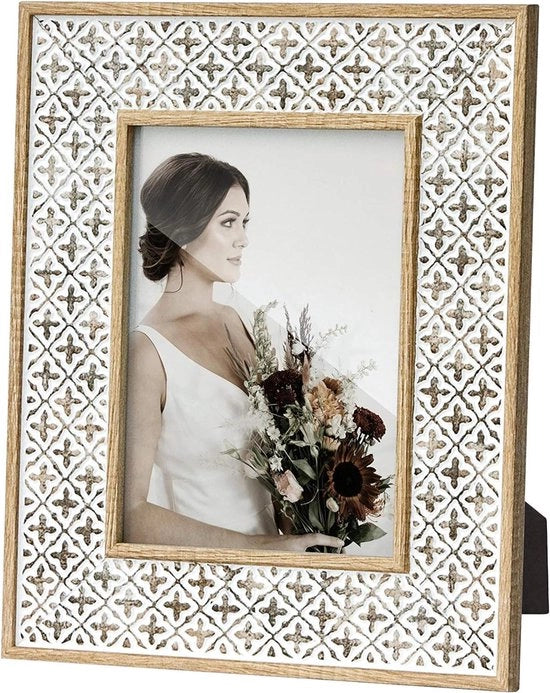 Fotolijst bianca 7x5 cm - stile bohemien marocchino - shabby chic - ebe