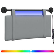 Testiera | Testata sospesa Con luce LED Grigio Chiaro Tessuto