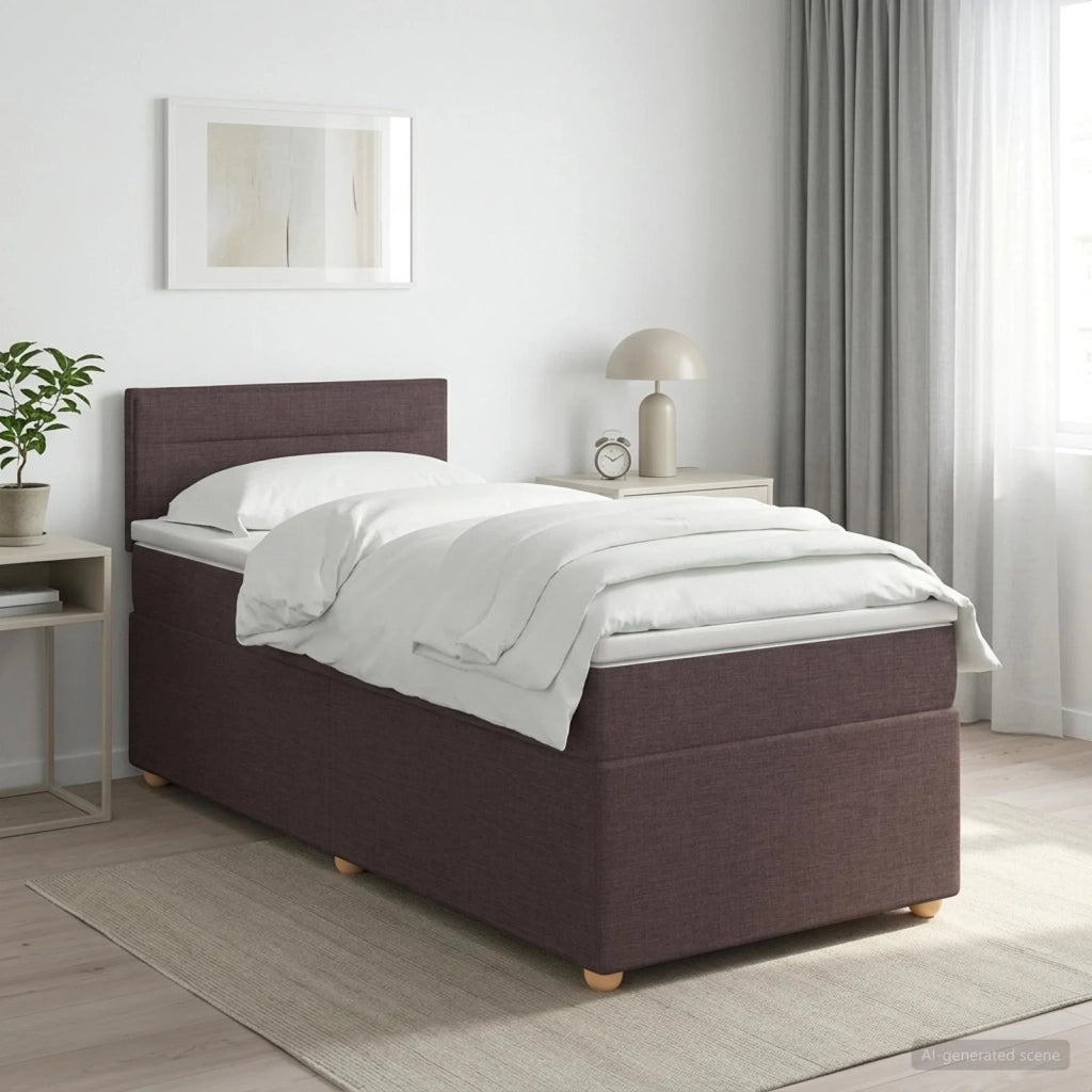 Letto box spring con materasso Marrone Scuro 80 x 200 cm 3450821