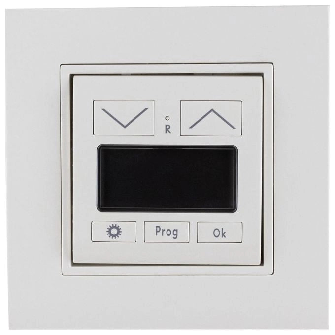 REV 0399490190 Timer per Tapparelle a Incasso Compatibile con Gira Jung Merten Busch Jaeger Memoria 36h Programma Casuale colore Bianco