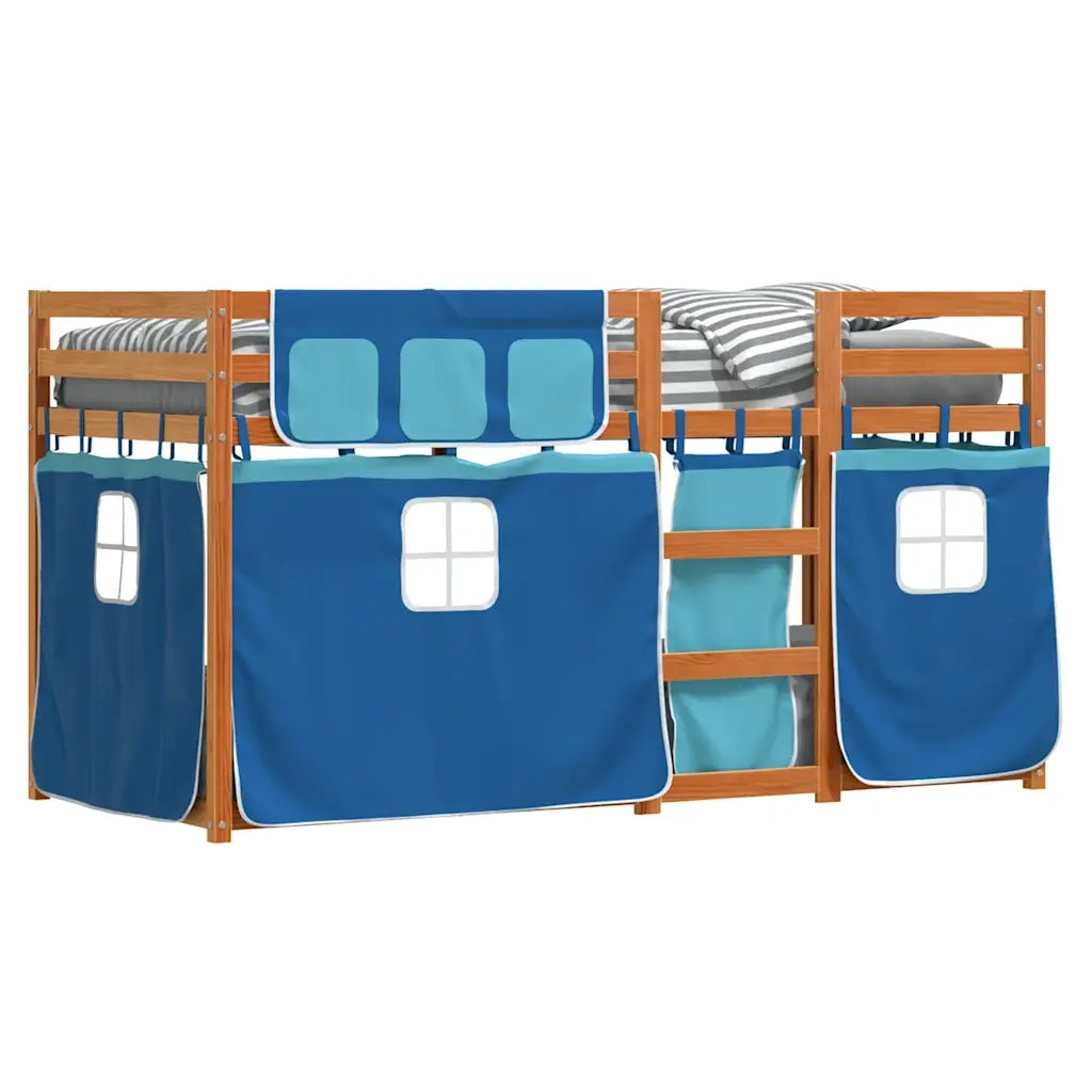 Letto singolo | Letto per adulti | Letto a Castello senza Materasso Blu 80x200 cm Massello Pino