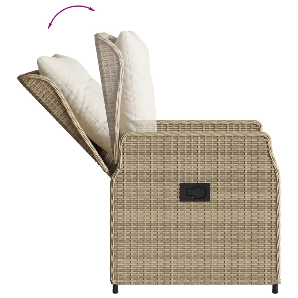 Set da Pranzo da Giardino 7 pz con Cuscini Beige in Polyrattan 3262886