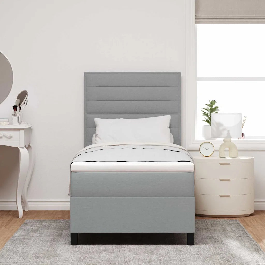Letto a molle con materasso Grigio chiaro 80 x 200 cm Tessuto