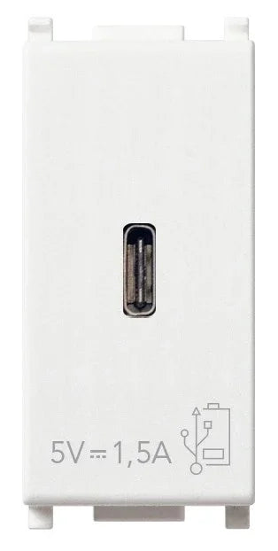 Presa USB C Vimar Plana 5V1,5A Bianca 14292.C