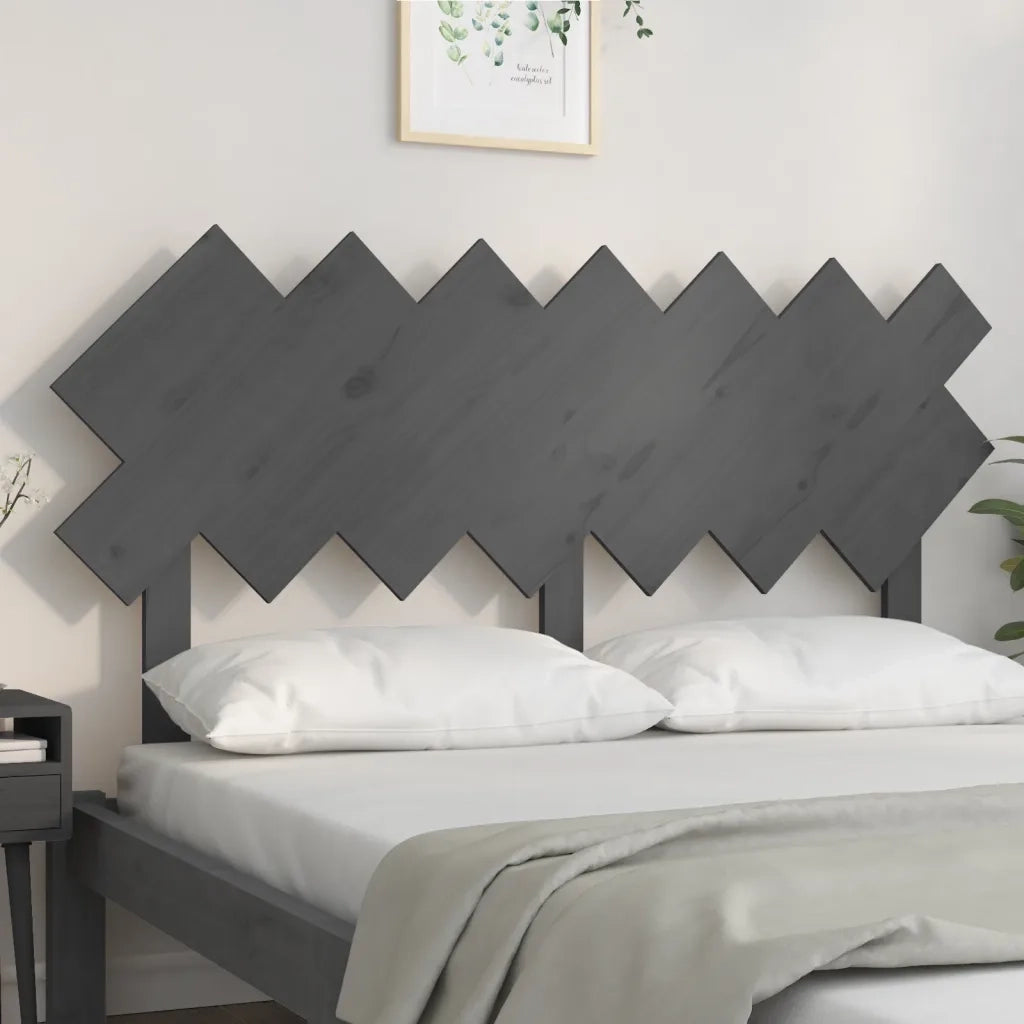 Testiera per Letto-Testata-Testiera Decorativa Grigia141x3x80,5cm in Legno Massello di Pino
