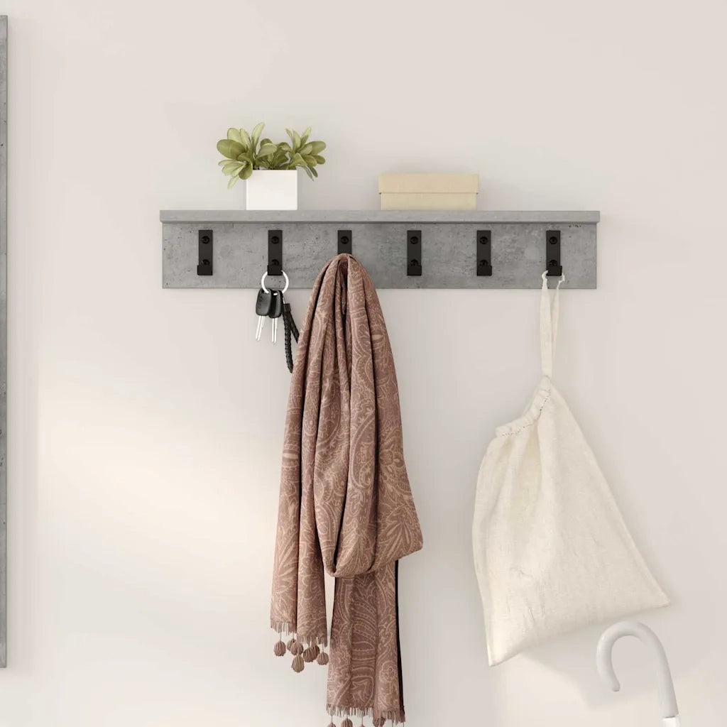 Appendiabiti a muro Grigio cemento 60 x 10,5 x 10,5 cm 874358