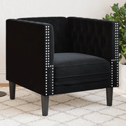 Poltrona Chesterfield Nera in Velluto 372678