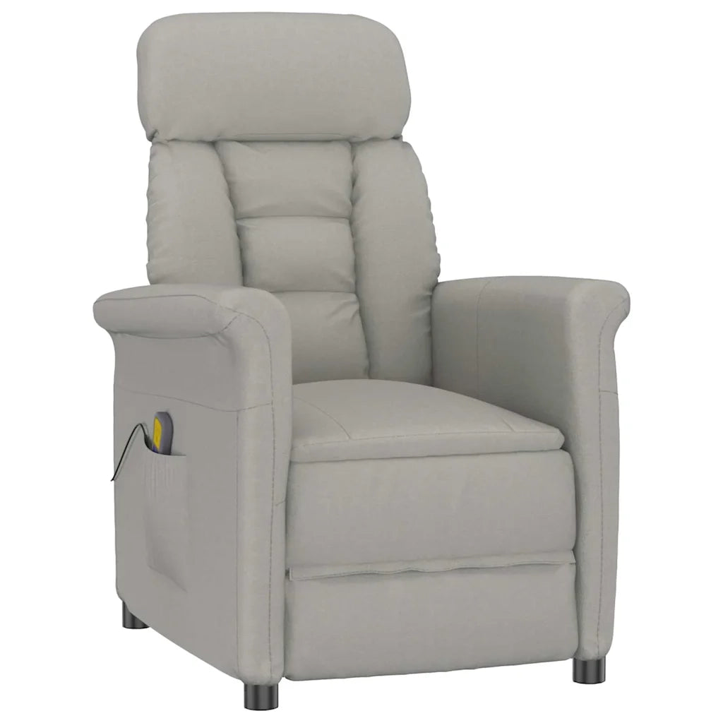 Poltrona | Sedia da massaggio Grigio chiaro 96.5 x 70.5 x 95 cm Microfibra