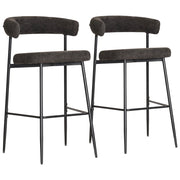 Set di 2 sgabelli da bar in tessuto grigio THEA