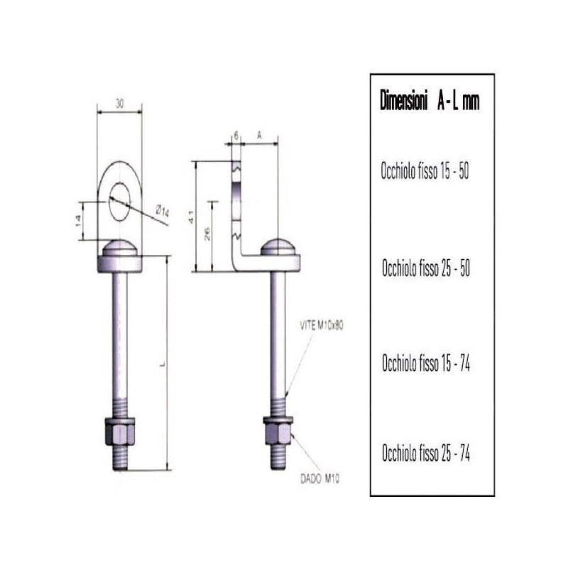 Occhiolo Portalucchetto Fisso 74X25 9204 Potent