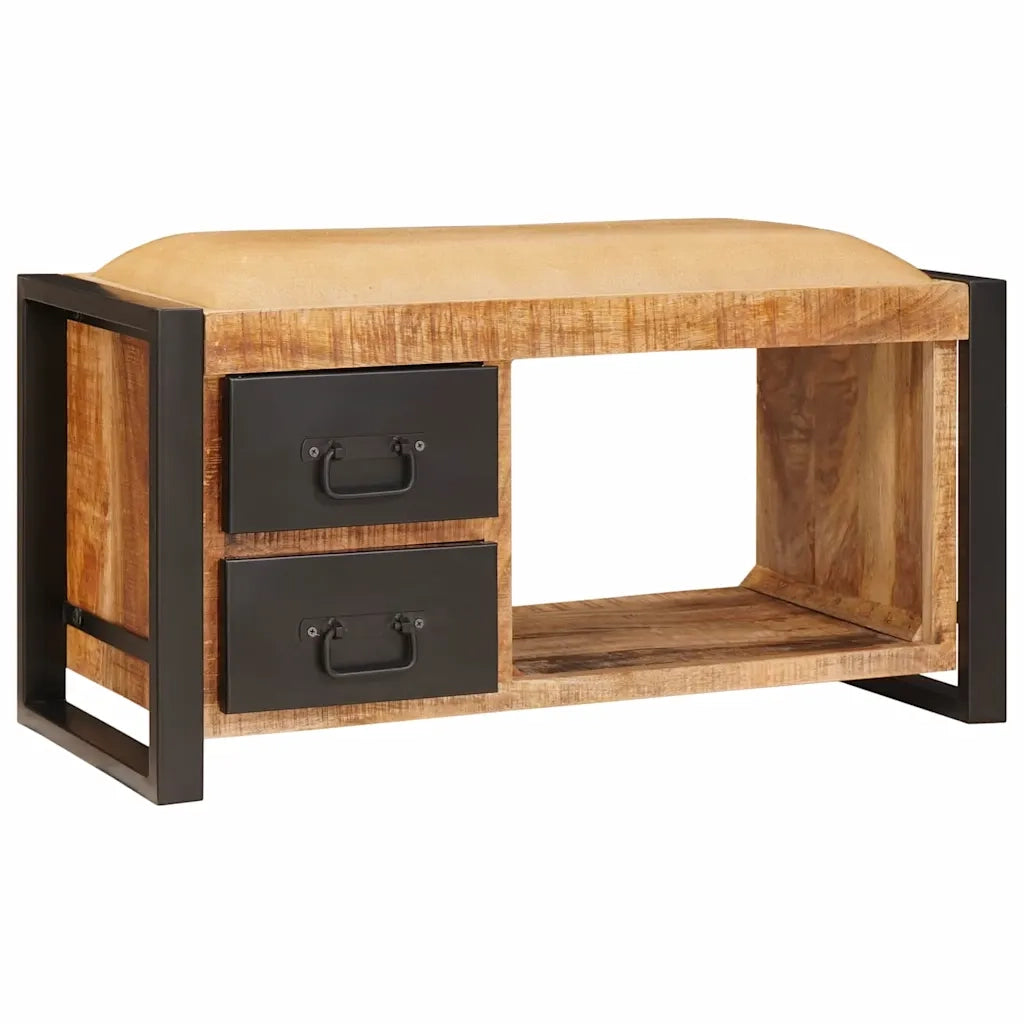 Panchina con contenitore Marrone Legno massello di mango