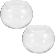Set di vasche a bulbi da 2 - Vaso a forma rotonda in vetro trasparente