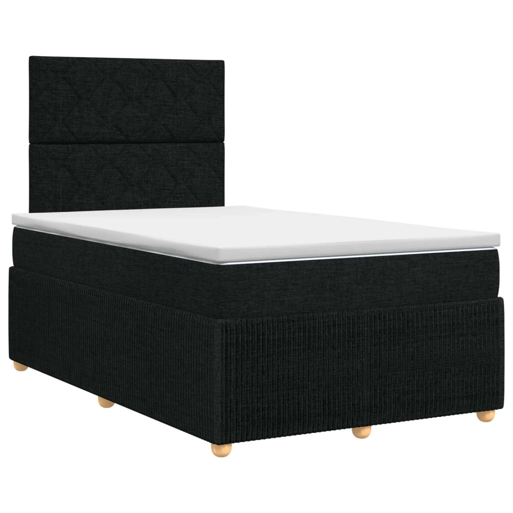 Letto box spring con materasso Nero 120 x 200 cm Tessuto 3454377