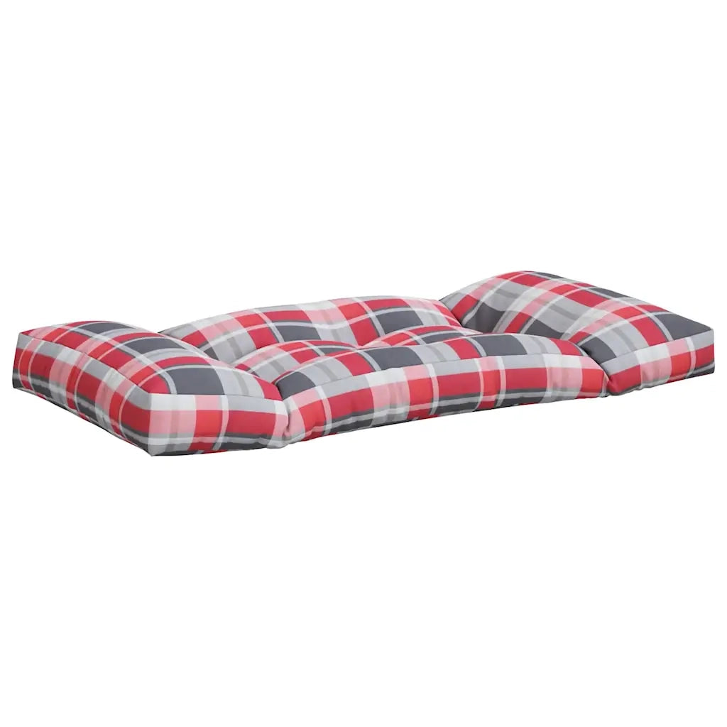 Cuscini per Pallet 3 pz a Quadri Rossi in Tessuto 360957