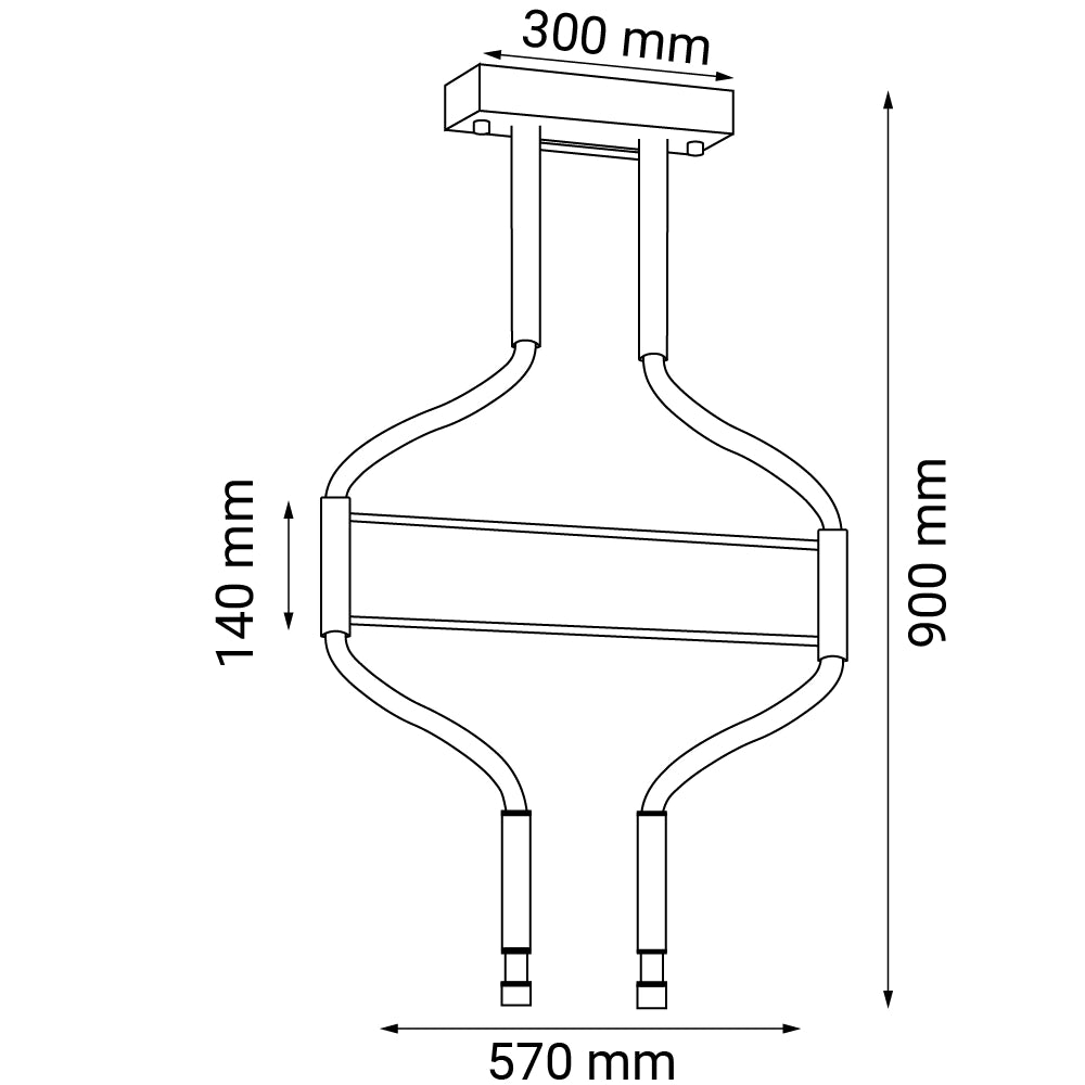 Lampada a sospensione LED ALHA 42W 4000K nera Dohar