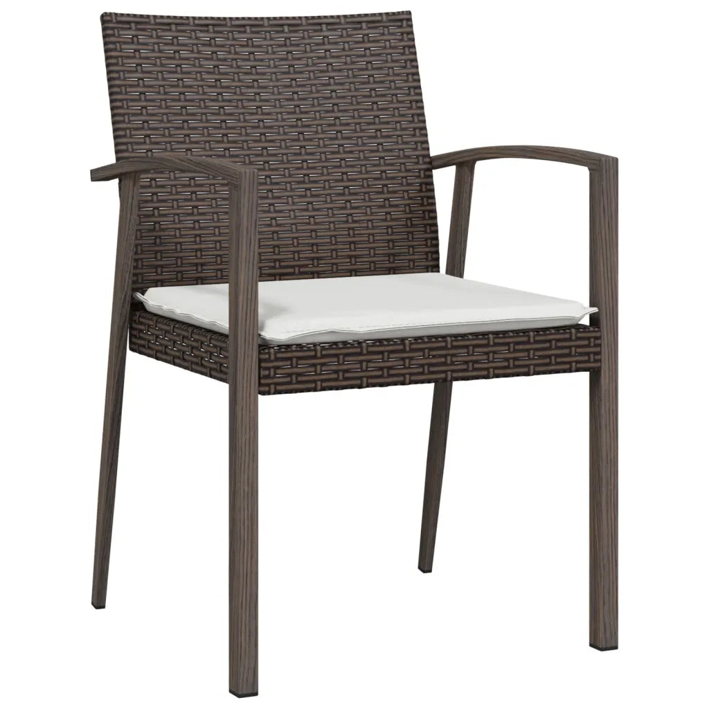 Set Pranzo da Giardino 5pz con Cuscini in Polyrattan e Acciaio 3186973