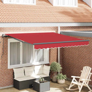 Tenda retrattile-Tenda parasole per balcone Rosso 300 x 250 cm Poliestere e Acciaio