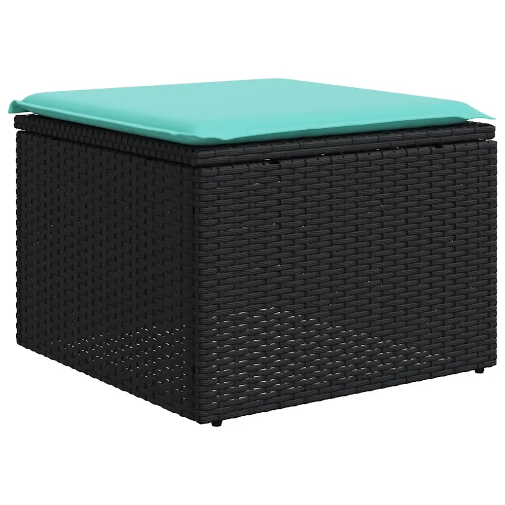 Set Divani da Giardino 10 pz con Cuscini Nero in Polyrattan 3228059