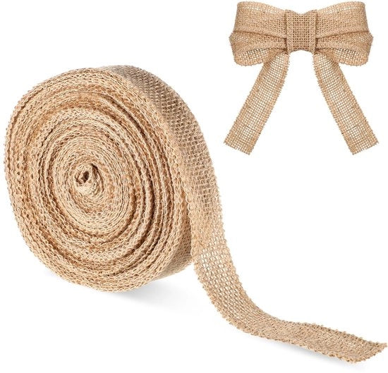 Seta di Juta 10 Metri - Nastro di Juta 2,5 cm - Sostenibile - Ecocompatibile - Ideale per il Fai da Te - Regali e Matrimoni