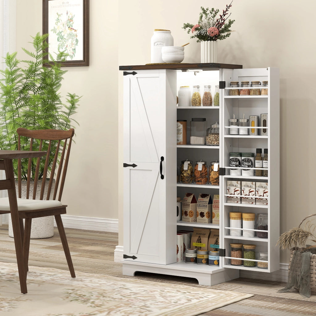 Buffet cucina con 12 ripiani e ante ¨C Minimal ¨C 60x40x120 bianco