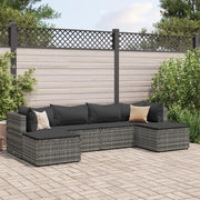 Set Divani da Giardino 6 pz con Cuscini in Polyrattan Grigio 3308242