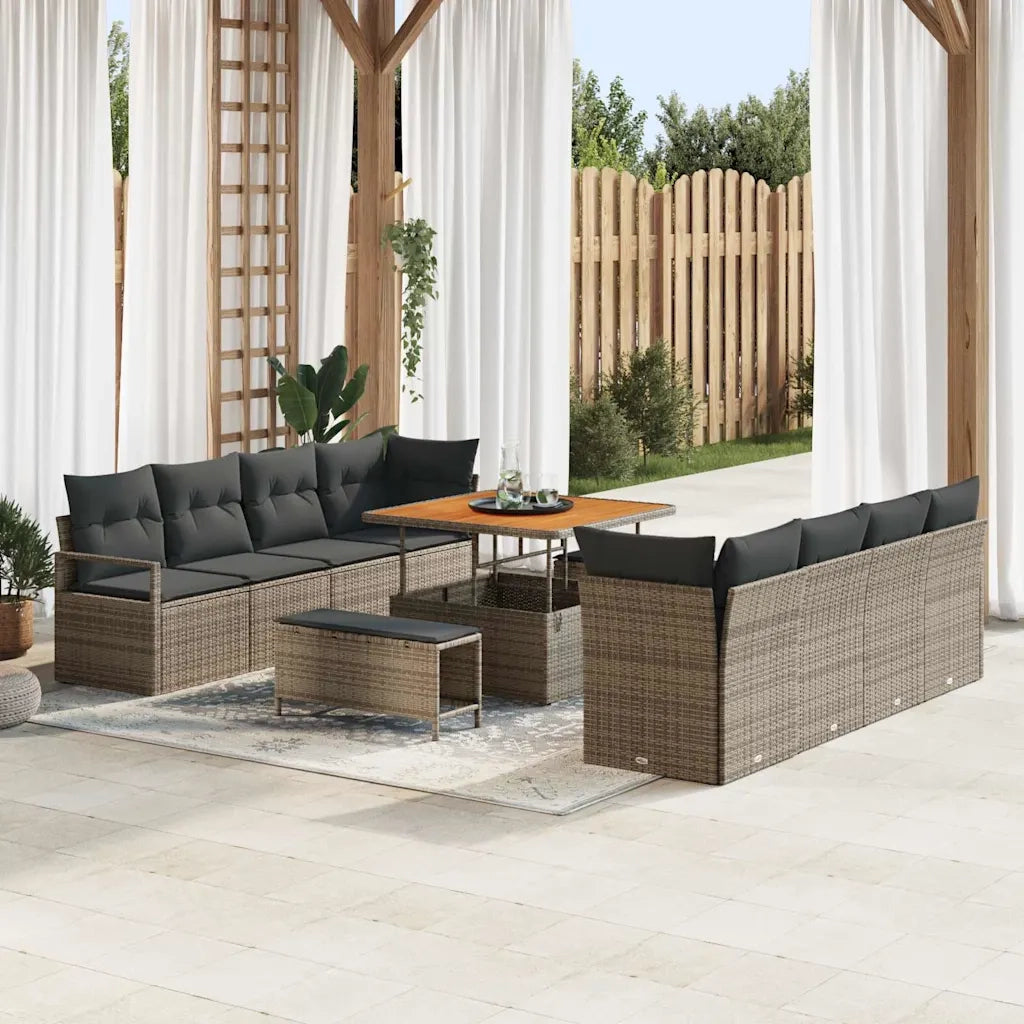 Set Divano da Giardino con cuscino Grigio 100 x 100 x 71 cm 3364458