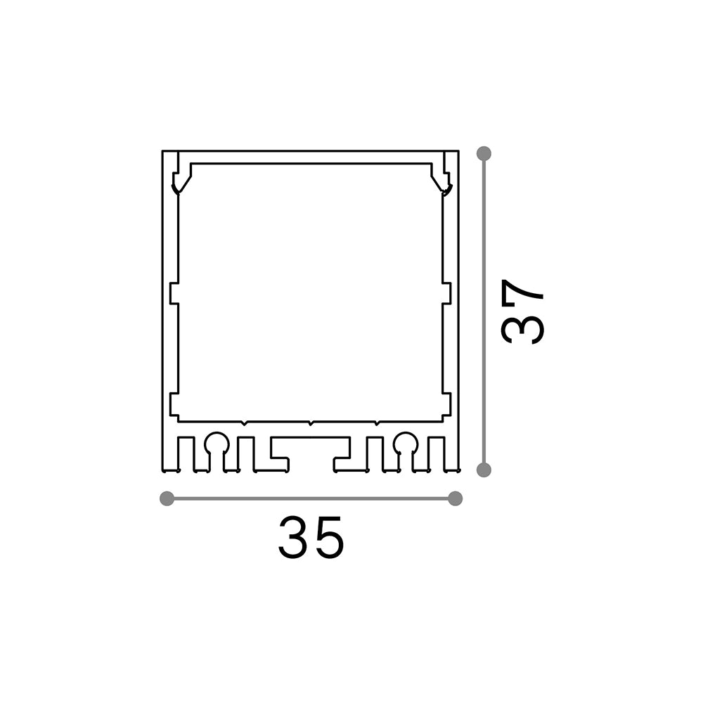 Profilo Trimless Vision Alluminio Bianco 200Cm