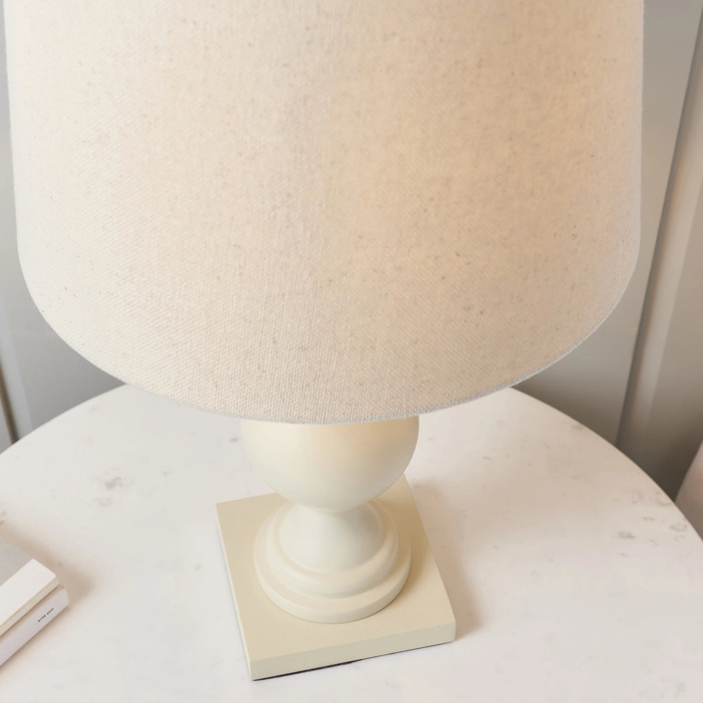 Lampada da tavolo classica legno ecru paralume E14 Endon