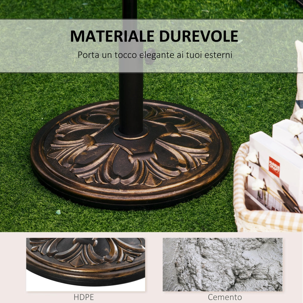 Base per Ombrellone Rotonda ¨C Xylo ¨C Plastica Bronzo ?48x34cm 13kg