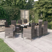 Set da Pranzo da Giardino 9 pz con Cuscini Grigio 3099436