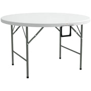 Tavolino da Giardino Pieghevole ¨C Minimal ¨C Acciaio HDPE Bianco ?122x73 cm