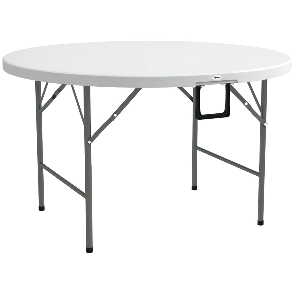 Tavolino da Giardino Pieghevole ¨C Minimal ¨C Acciaio HDPE Bianco ?122x73 cm