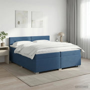 Letto box spring con materasso Blu 200 x 200 cm Tessuto 3450564