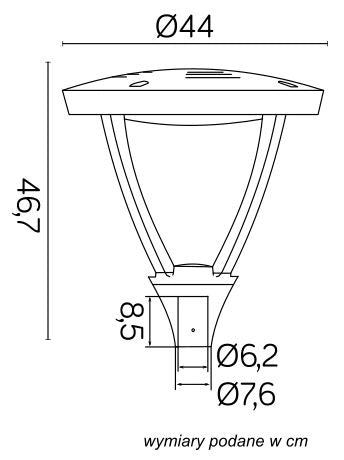 Lampione da giardino LED MARS 45W IP65 438 cm SU-MA