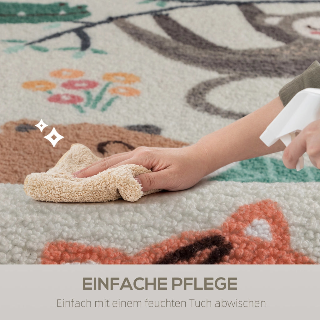Tappeto in pile con motivo giungla ¨C Xylo ¨C crema e multicolore