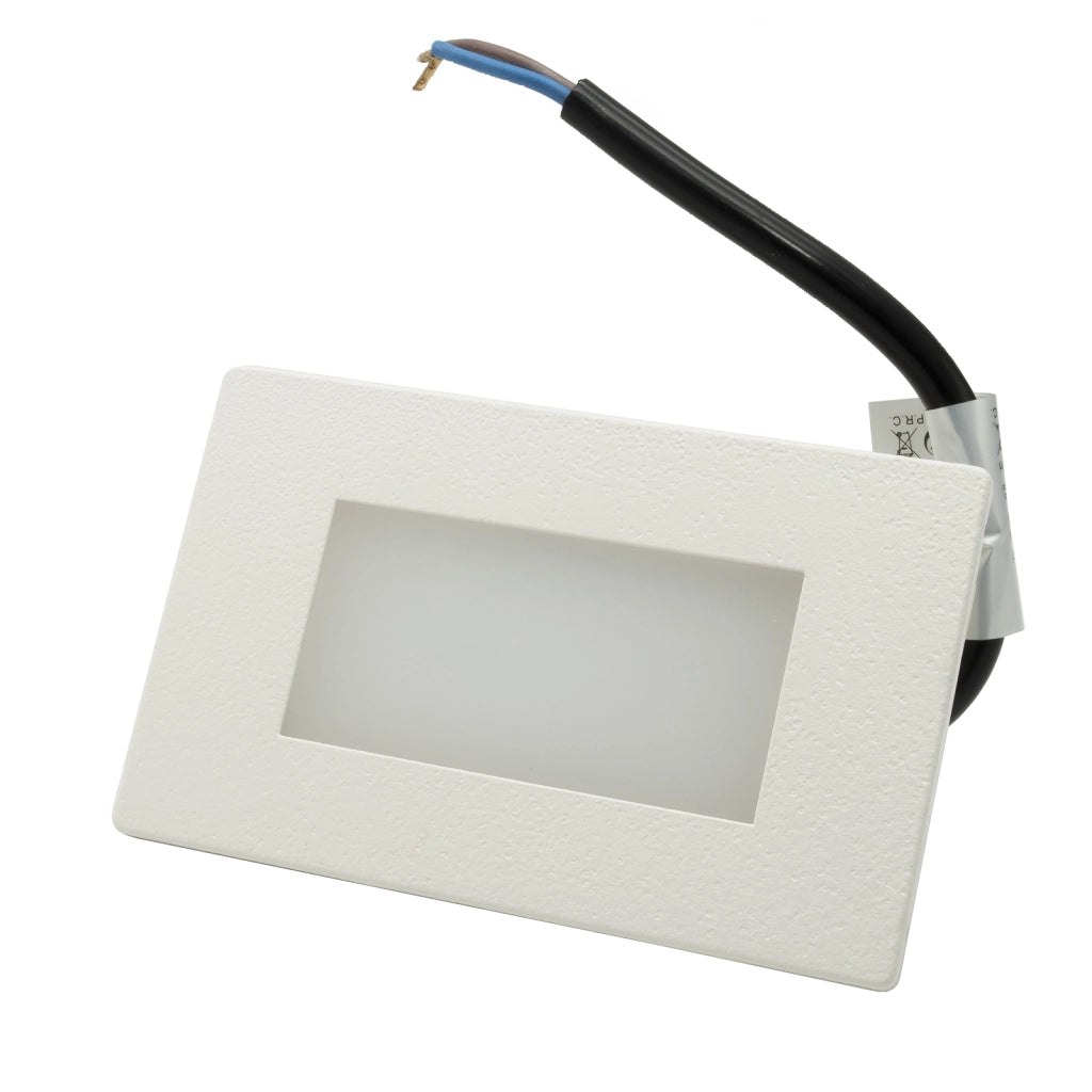 Segnapassi esterno LED faretto 3W incasso 503 luce 4000K IP65 scale gradini giardino cornice silver bianco 230V