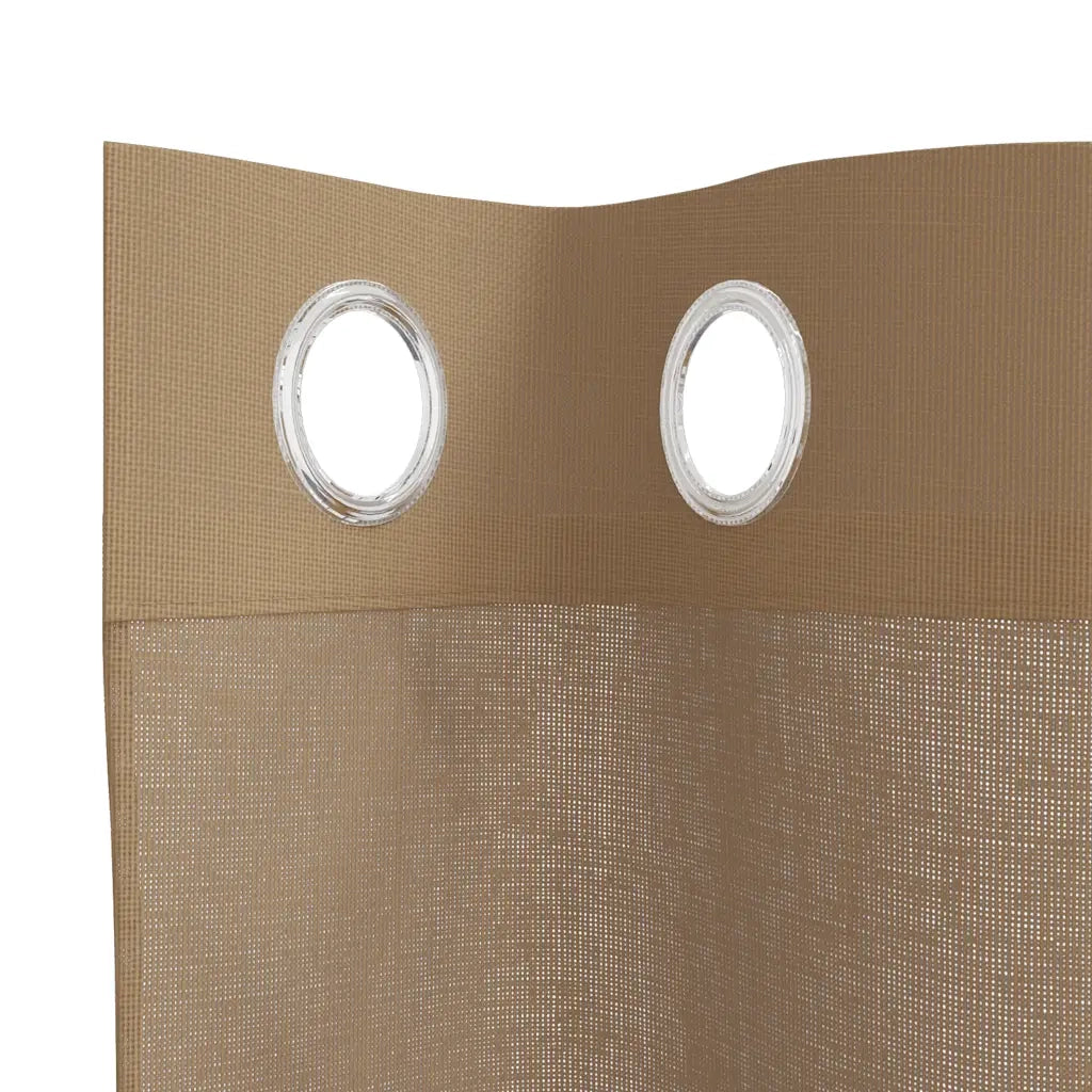 Tende in Voile con Occhielli 2 pz Marrone Chiaro 4102128