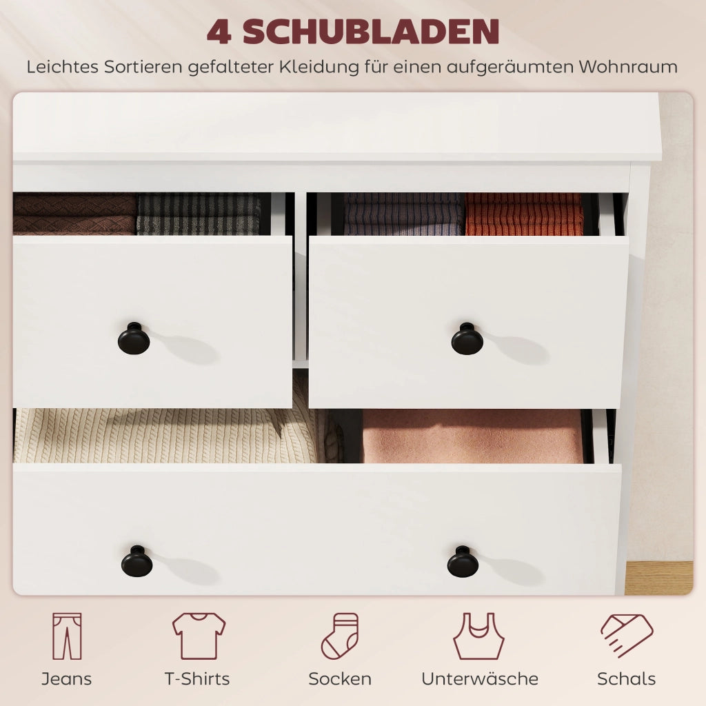 Cassettiera con 4 Cassetti ¨C Minimal ¨C Bianco