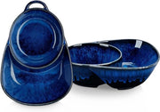 Comparti per cereali per colazione e latte - Set di 2 - Resistente a microonde e lavastoviglie - Blu