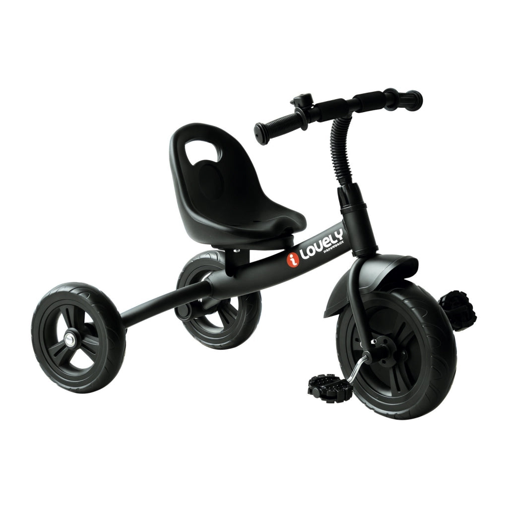 Triciclo Bambini con Campanello e Parafango ¨C Minimal ¨C Nero 79x50.5x58cm