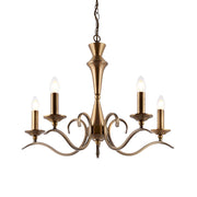 Lampadario Kora Endon ottone antico 5xE14 dimmer LED