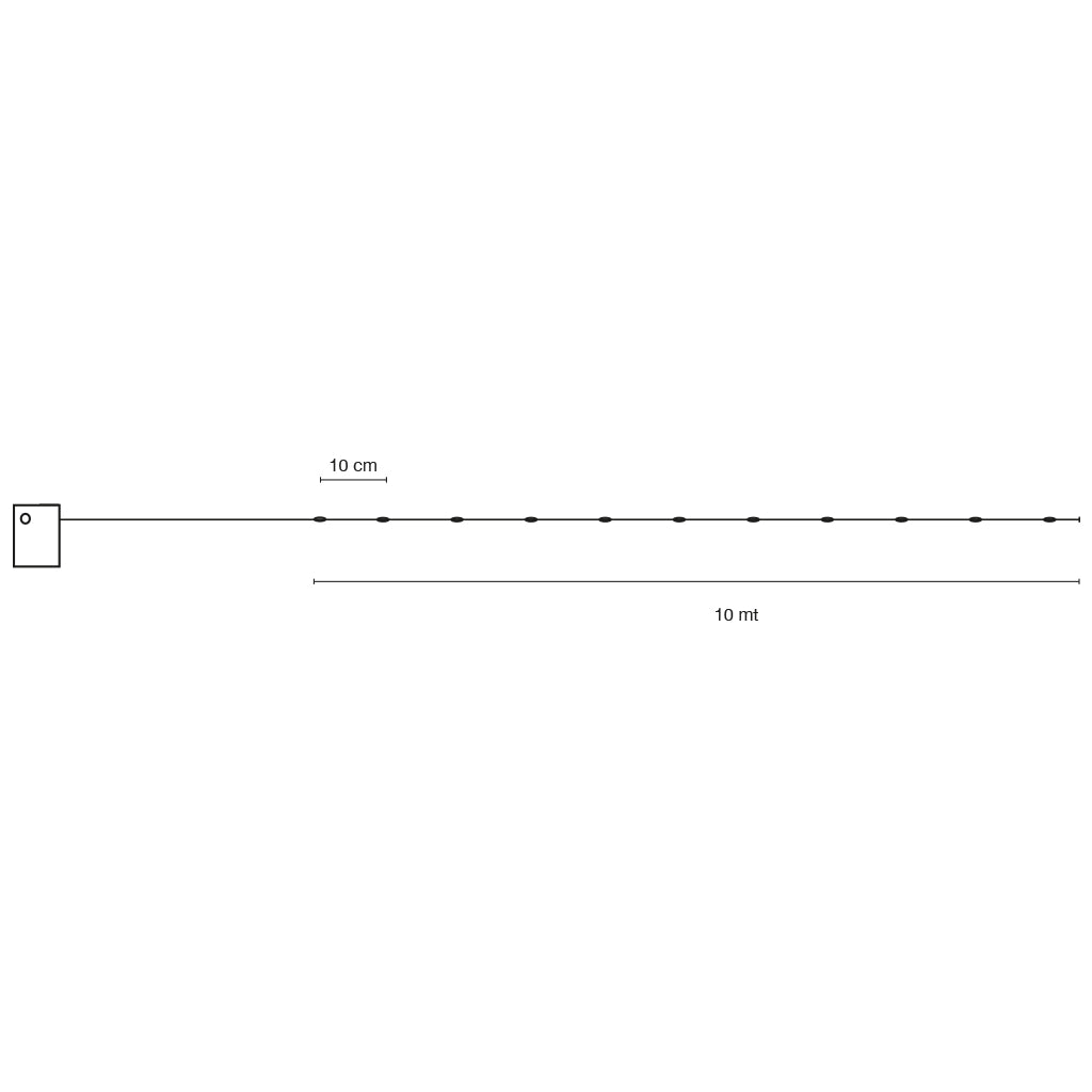 Catena 100 led da 10mt su filo rame a batteria luce multicolore con telecomando