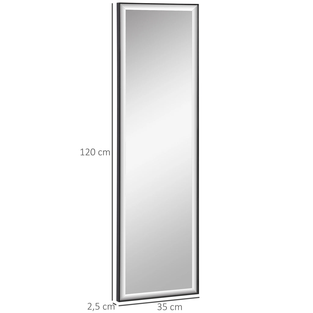 Specchio Muro ¨C zephmum ¨C Nero Alluminio 120x35 cm