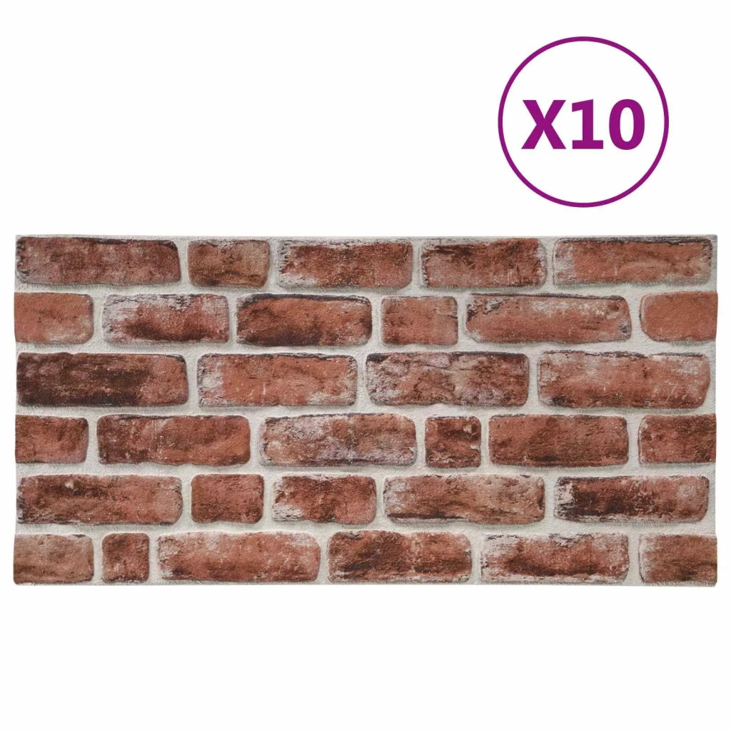 Pannelli da parete 10 pz 100 x 50 cm Marrone scuro e Bianco 42046090